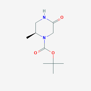 molecular formula C10H18N2O3 B8218084 tert-Butyl (2S)-2-methyl-5-oxo-piperaZine-1-carboxylate 
