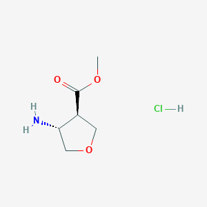 molecular formula C6H12ClNO3 B8218085 Methyl trans-4-aminotetrahydrofuran-3-carboxylate;hydrochloride 