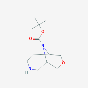 molecular formula C12H22N2O3 B8218145 tert-butyl 8-oxa-3,10-diazabicyclo[4.3.1]decane-10-carboxylate 