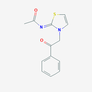 N-(3-phenacyl-1,3-thiazol-2-ylidene)acetamide