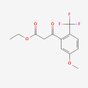 molecular formula C13H13F3O4 B8218223 Ethyl 3-(5-methoxy-2-(trifluoromethyl)phenyl)-3-oxopropanoate 