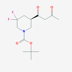 molecular formula C14H21F2NO4 B8218446 tert-butyl (5R)-3,3-difluoro-5-(3-oxobutanoyl)piperidine-1-carboxylate CAS No. 2227198-77-6