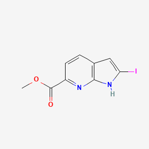 molecular formula C9H7IN2O2 B8218499 methyl 2-iodo-1H-pyrrolo[2,3-b]pyridine-6-carboxylate 