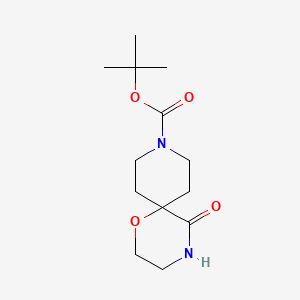 molecular formula C13H22N2O4 B8218632 Tert-butyl 5-oxo-1-oxa-4,9-diazaspiro[5.5]undecane-9-carboxylate 