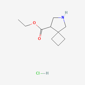 molecular formula C10H18ClNO2 B8218848 Ethyl 6-azaspiro[3.4]octane-8-carboxylate hcl 