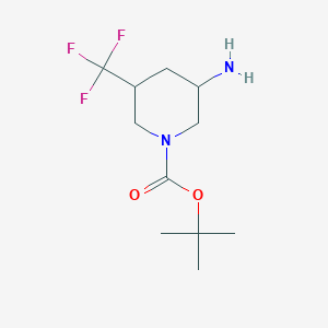 molecular formula C11H19F3N2O2 B8219010 Tert-butyl 3-amino-5-(trifluoromethyl)piperidine-1-carboxylate 