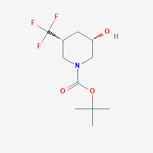 molecular formula C11H18F3NO3 B8219156 tert-Butyl (3S,5R)-3-hydroxy-5-(trifluoromethyl)piperidine-1-carboxylate 