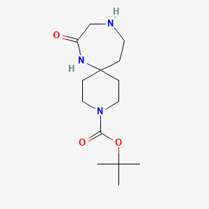 molecular formula C14H25N3O3 B8219452 Tert-butyl 8-oxo-3,7,10-triazaspiro[5.6]dodecane-3-carboxylate 