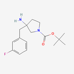 molecular formula C16H23FN2O2 B8219569 Tert-butyl 3-amino-3-(3-fluorobenzyl)pyrrolidine-1-carboxylate 