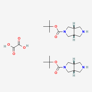 molecular formula C24H42N4O8 B8220020 tert-butyl (3aR,6aS)-2,3,3a,4,6,6a-hexahydro-1H-pyrrolo[3,4-c]pyrrole-5-carboxylate;oxalic acid 