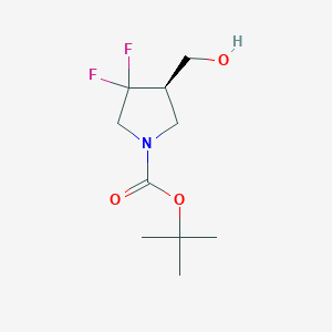 molecular formula C10H17F2NO3 B8220281 tert-butyl (4R)-3,3-difluoro-4-(hydroxymethyl)pyrrolidine-1-carboxylate 