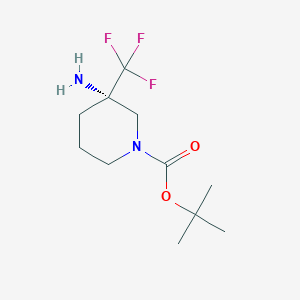 molecular formula C11H19F3N2O2 B8220282 tert-butyl (3S)-3-amino-3-(trifluoromethyl)piperidine-1-carboxylate 