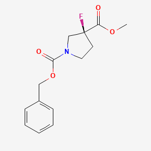 molecular formula C14H16FNO4 B8220454 O1-Benzyl O3-methyl (3S)-3-fluoropyrrolidine-1,3-dicarboxylate 