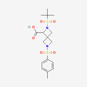 B8220525 2-(tert-Butylsulfonyl)-6-tosyl-2,6-diazaspiro[3.3]heptane-1-carboxylic acid CAS No. 1349199-58-1