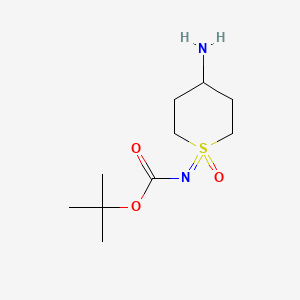 molecular formula C10H20N2O3S B8220576 tert-butyl N-(4-amino-1-oxothian-1-ylidene)carbamate 