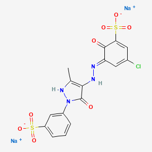molecular formula C16H11ClN4Na2O8S2 B8220729 disodium;(5E)-3-chloro-5-[[5-methyl-3-oxo-2-(3-sulfonatophenyl)-1H-pyrazol-4-yl]hydrazinylidene]-6-oxocyclohexa-1,3-diene-1-sulfonate 
