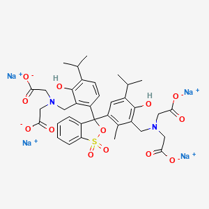 molecular formula C36H38N2Na4O13S B8220753 Tetrasodium;2-[[5-[3-[2-[[bis(carboxylatomethyl)amino]methyl]-3-hydroxy-4-propan-2-ylphenyl]-1,1-dioxo-2,1lambda6-benzoxathiol-3-yl]-2-hydroxy-6-methyl-3-propan-2-ylphenyl]methyl-(carboxylatomethyl)amino]acetate 