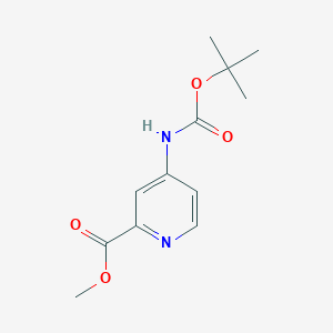 molecular formula C12H16N2O4 B8221078 Methyl 4-((tert-butoxycarbonyl)amino)picolinate 