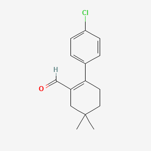 molecular formula C15H17ClO B8221162 2-(4-chlorophenyl)-5,5-dimethyl-1-Cyclohexene-1-carboxaldehyde 