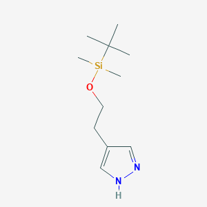 molecular formula C11H22N2OSi B8221360 4-(2-((tert-Butyldimethylsilyl)oxy)ethyl)-1H-pyrazole 