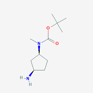molecular formula C11H22N2O2 B8221595 tert-butyl N-[(1S,3R)-3-aminocyclopentyl]-N-methylcarbamate 