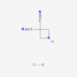 molecular formula C5H6ClN3 B8221825 Azetidine-3,3-dicarbonitrile hydrochloride 