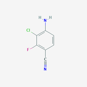 molecular formula C7H4ClFN2 B8222211 4-Amino-3-chloro-2-fluorobenzonitrile 
