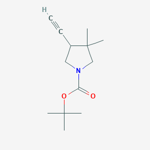 molecular formula C13H21NO2 B8222274 tert-Butyl 4-ethynyl-3,3-dimethylpyrrolidine-1-carboxylate 