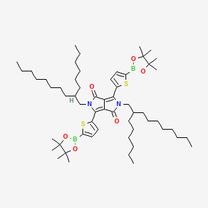 molecular formula C58H94B2N2O6S2 B8222484 2,5-bis(2-hexyldecyl)-3,6-bis(5-(4,4,5,5-tetramethyl-1,3,2-dioxaborolan-2-yl)thiophen-2-yl)pyrrolo[3,4-c]pyrrole-1,4(2H,5H)-dione 