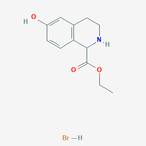 molecular formula C12H16BrNO3 B8222550 Ethyl 6-hydroxy-1,2,3,4-tetrahydroisoquinoline-1-carboxylate hydrobromide 