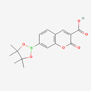 molecular formula C16H17BO6 B8222569 2-Oxo-7-(4,4,5,5-tetramethyl-1,3,2-dioxaborolan-2-yl)-2H-chromene-3-carboxylic acid 