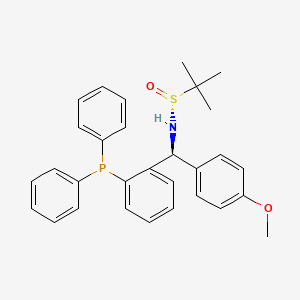 molecular formula C30H32NO2PS B8222636 [S(R)]-N-[(S)-[2-(Diphenylphosphino)phenyl](4-methoxyphenyl)methyl]-2-methyl-2-propanesulfinamide 