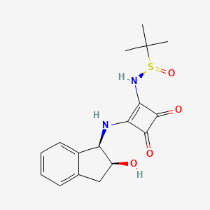 molecular formula C17H20N2O4S B8224053 (R)-N-[2-[[(1R,2S)-2-hydroxy-2,3-dihydro-1H-inden-1-yl]amino]-3,4-dioxocyclobuten-1-yl]-2-methylpropane-2-sulfinamide 