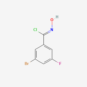 molecular formula C7H4BrClFNO B8224701 3-Bromo-5-fluoro-N-hydroxybenZimidoyl chloride 