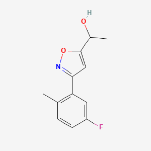 molecular formula C12H12FNO2 B8225706 1-[3-(5-Fluoro-2-methylphenyl)-1,2-oxazol-5-yl]ethanol 