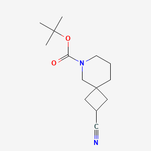 molecular formula C14H22N2O2 B8226421 Tert-butyl 2-cyano-6-azaspiro[3.5]nonane-6-carboxylate 