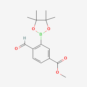 molecular formula C15H19BO5 B8226762 Methyl 4-formyl-3-(4,4,5,5-tetramethyl-1,3,2-dioxaborolan-2-yl)benzoate 