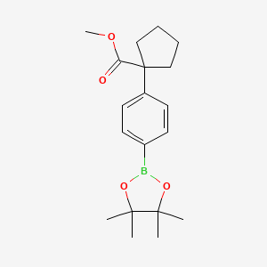 molecular formula C19H27BO4 B8226825 Methyl 1-(4-(4,4,5,5-tetramethyl-1,3,2-dioxaborolan-2-yl)phenyl)cyclopentanecarboxylate 