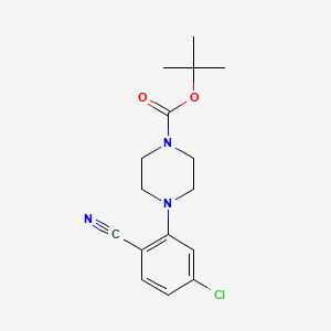 molecular formula C16H20ClN3O2 B8227095 Tert-butyl 4-(5-chloro-2-cyanophenyl)piperazine-1-carboxylate 
