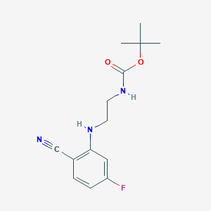 molecular formula C14H18FN3O2 B8227150 tert-butyl N-[2-(2-cyano-5-fluoroanilino)ethyl]carbamate 