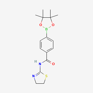 molecular formula C16H21BN2O3S B8227755 N-(4,5-Dihydrothiazol-2-yl)-4-(4,4,5,5-tetramethyl-1,3,2-dioxaborolan-2-yl)benzamide 