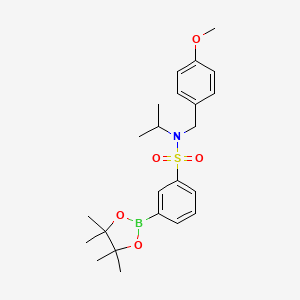 molecular formula C23H32BNO5S B8227783 N-Isopropyl-N-(4-methoxybenzyl)-3-(4,4,5,5-tetramethyl-1,3,2-dioxaborolan-2-yl)benzenesulfonamide 