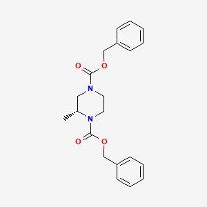 molecular formula C21H24N2O4 B8228076 Dibenzyl (R)-2-methylpiperazine-1,4-dicarboxylate 