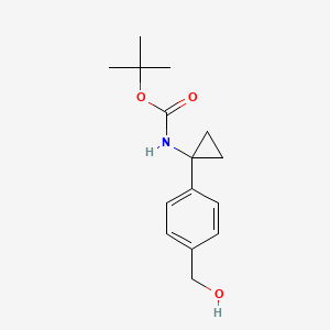 molecular formula C15H21NO3 B8228099 tert-Butyl (1-(4-(hydroxymethyl)phenyl)cyclopropyl)carbamate 