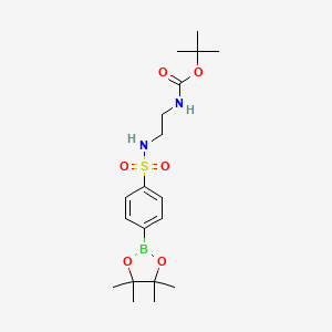 molecular formula C19H31BN2O6S B8228134 tert-Butyl (2-((4-(4,4,5,5-tetramethyl-1,3,2-dioxaborolan-2-yl)phenyl)sulfonamido)ethyl)carbamate 