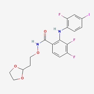 molecular formula C18H16F3IN2O4 B8228611 PD0325901-O-C2-dioxolane 