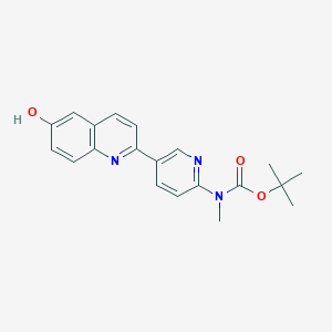 molecular formula C20H21N3O3 B8228631 tert-butyl N-[5-(6-hydroxy-2-quinolyl)-2-pyridyl]-N-methyl-carbamate 