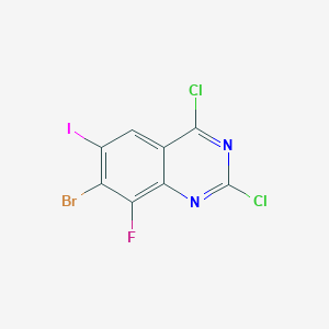 molecular formula C8HBrCl2FIN2 B8228689 7-Bromo-2,4-dichloro-8-fluoro-6-iodoquinazoline 
