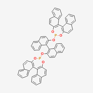 molecular formula C60H36O6P2 B8228704 13-[1-[2-(12,14-dioxa-13-phosphapentacyclo[13.8.0.02,11.03,8.018,23]tricosa-1(15),2(11),3,5,7,9,16,18,20,22-decaen-13-yloxy)naphthalen-1-yl]naphthalen-2-yl]oxy-12,14-dioxa-13-phosphapentacyclo[13.8.0.02,11.03,8.018,23]tricosa-1(15),2(11),3,5,7,9,16,18,20,22-decaene 