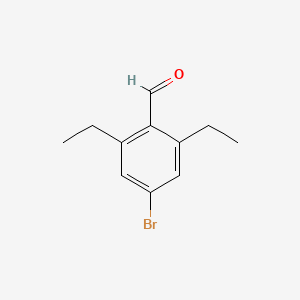 molecular formula C11H13BrO B8229084 Benzaldehyde, 4-bromo-2,6-diethyl- CAS No. 1266114-84-4